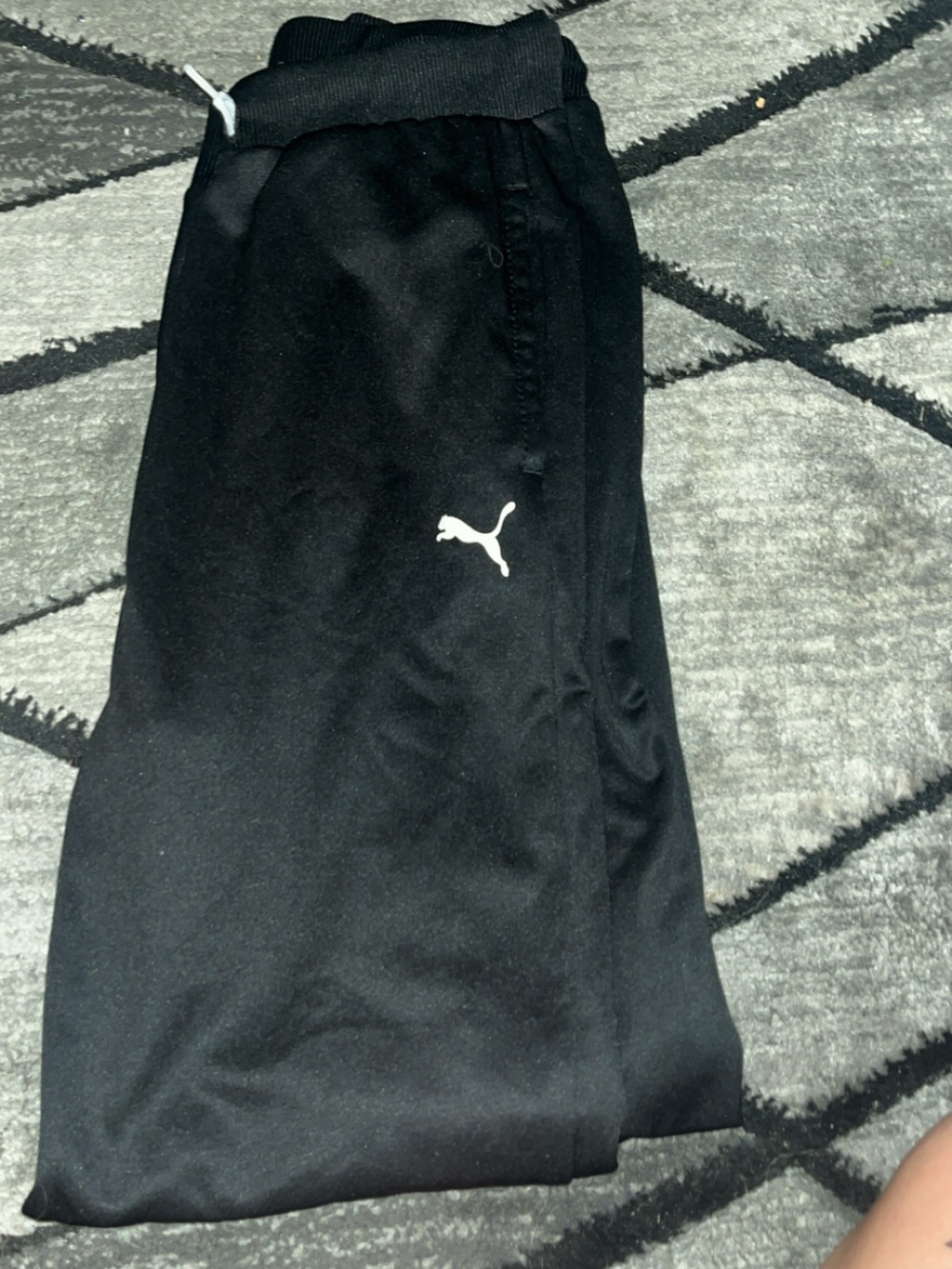 Puma Black Kids Jogger Sweatpants with White Logo
